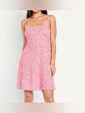 NWT Old Navy Fit & Flare Linen-Blend Cami Mini Dress Size XL-Tall